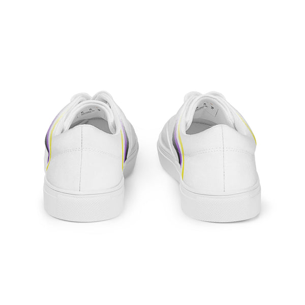 Non-Binary Pride Colors Modern White Lace-up Shoes - Women Sizes