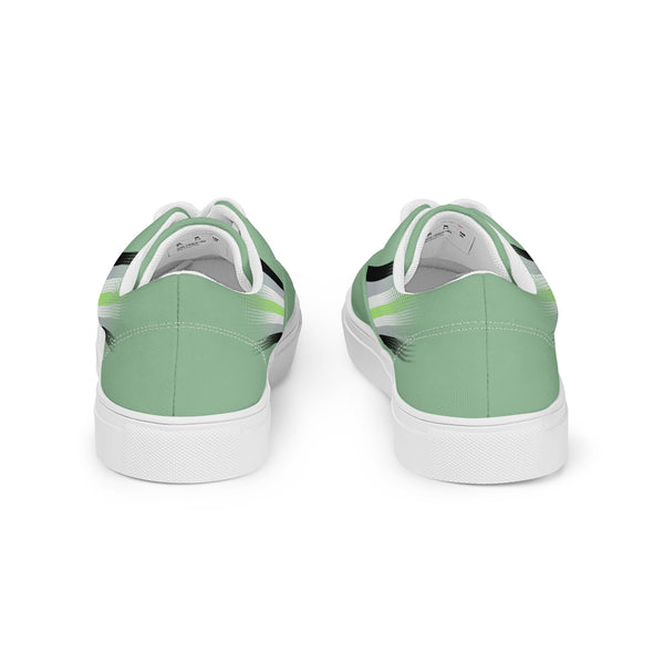 Agender Pride Colors Original Green Lace-up Shoes - Women Sizes