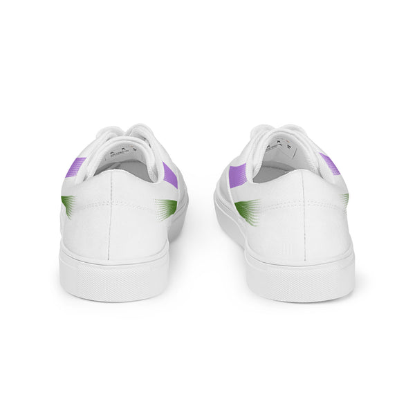 Genderqueer Pride Colors Original White Lace-up Shoes - Women Sizes
