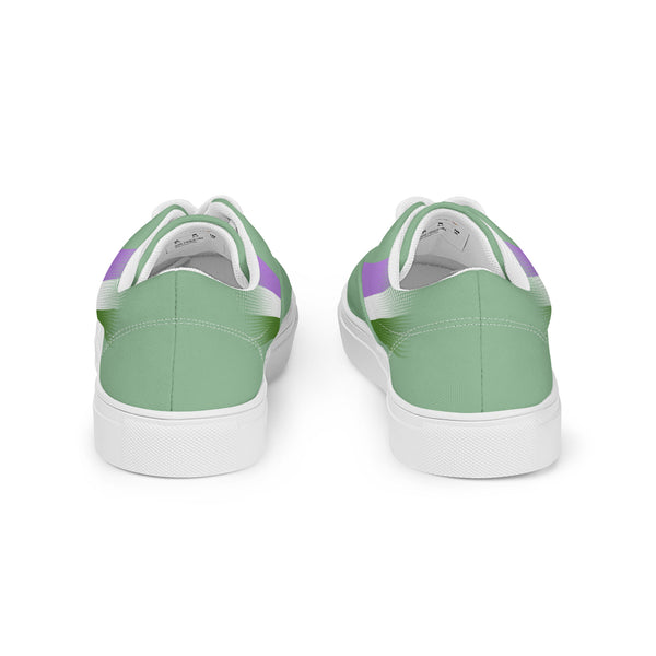 Genderqueer Pride Colors Original Green Lace-up Shoes - Women Sizes