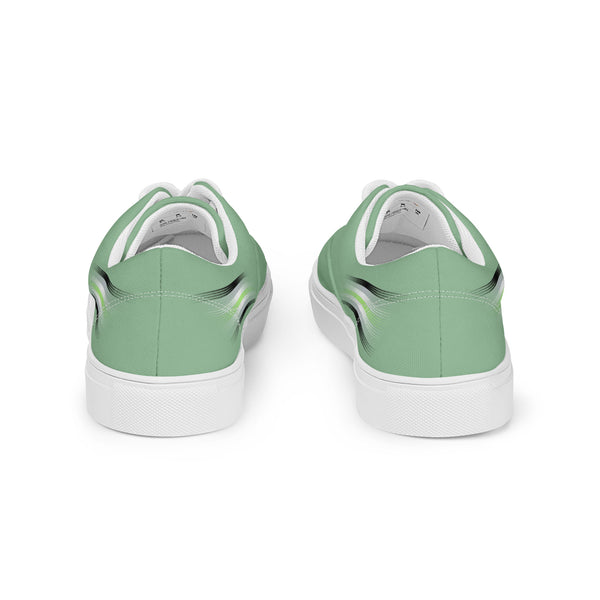 Casual Agender Pride Colors Green Lace-up Shoes - Women Sizes