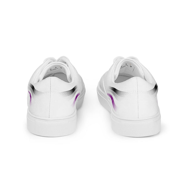 Casual Asexual Pride Colors White Lace-up Shoes - Women Sizes