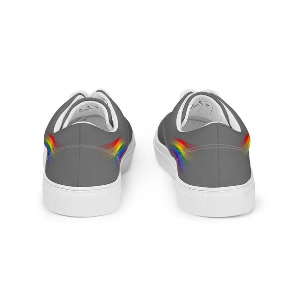Casual Gay Pride Colors Gray Lace-up Shoes - Women Sizes
