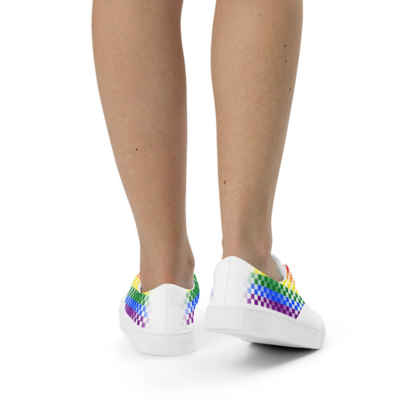 Gay Pride Rainbow Checkers Lace-up Shoes