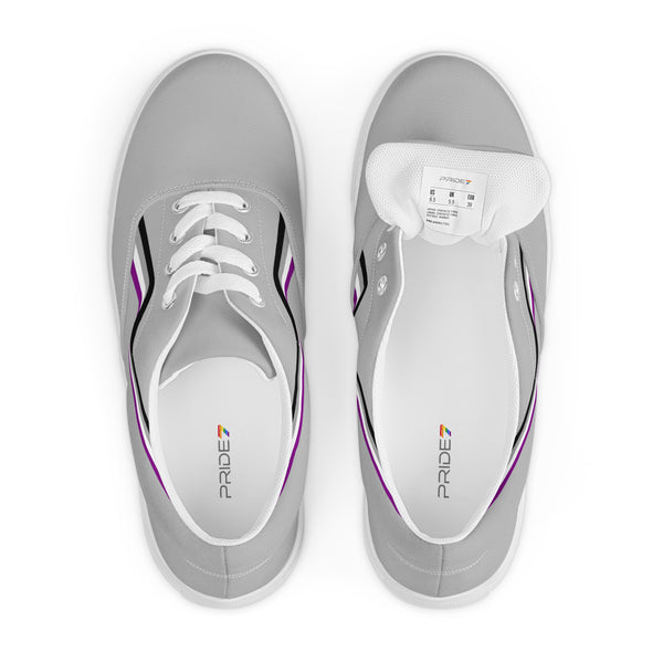 Original Asexual Pride Colors Gray Lace-up Shoes - Women Sizes