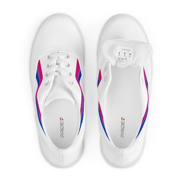 Original Bisexual Pride Colors White Lace-up Shoes - Women Sizes