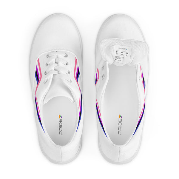 Original Genderfluid Pride Colors White Lace-up Shoes - Women Sizes