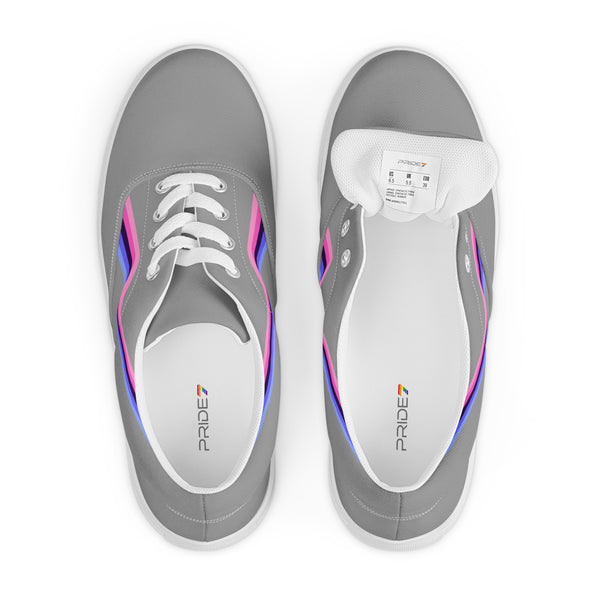 Original Omnisexual Pride Colors Gray Lace-up Shoes - Women Sizes