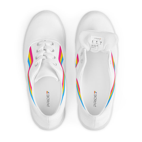 Original Pansexual Pride Colors White Lace-up Shoes - Women Sizes