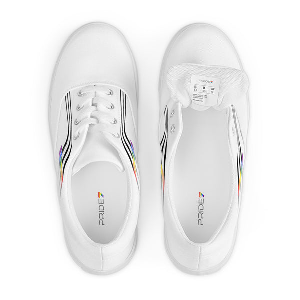 Trendy Ally Pride Colors White Lace-up Shoes - Women Sizes
