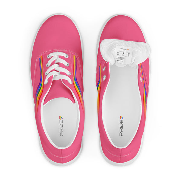 Trendy Gay Pride Colors Pink Lace-up Shoes - Women Sizes