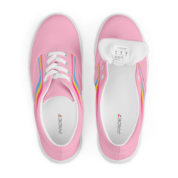 Trendy Pansexual Pride Colors Pink Lace-up Shoes - Women Sizes