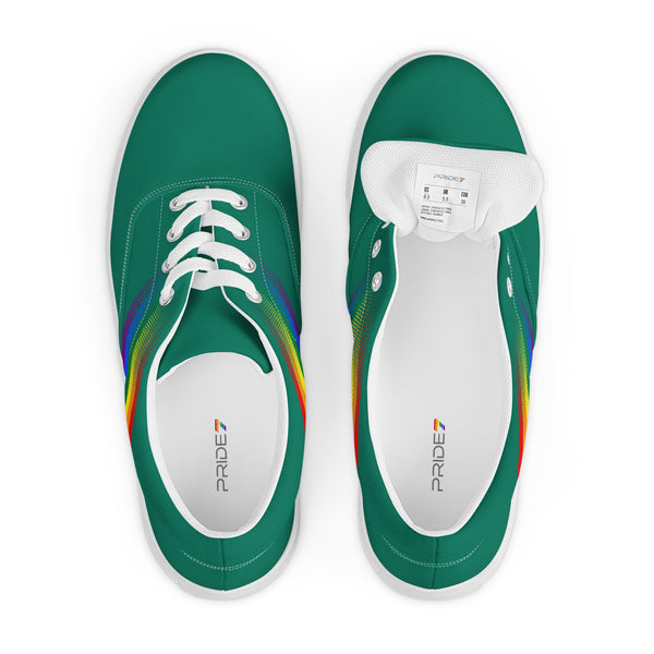 Gay Pride Colors Modern Green Lace-up Shoes - Women Sizes