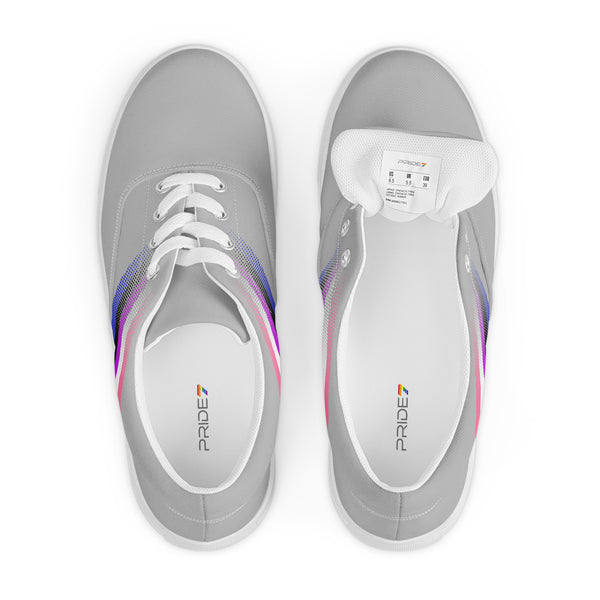 Genderfluid Pride Colors Modern Gray Lace-up Shoes - Women Sizes