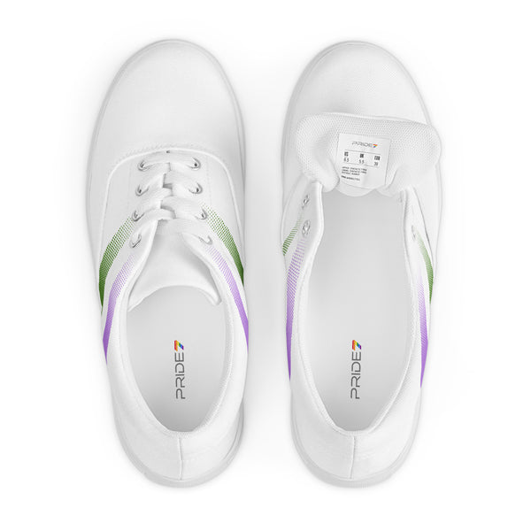 Genderqueer Pride Colors Modern White Lace-up Shoes - Women Sizes