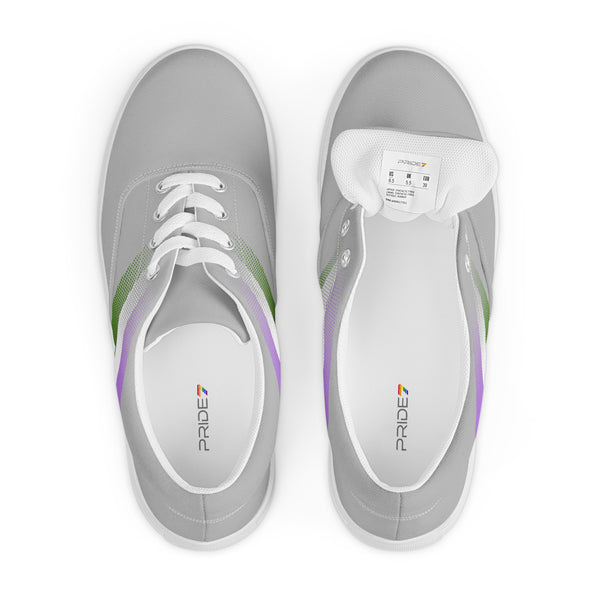Genderqueer Pride Colors Modern Gray Lace-up Shoes - Women Sizes