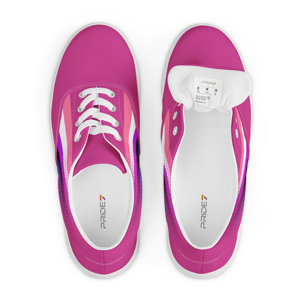 Genderfluid Pride Colors Original Fuchsia Lace-up Shoes - Women Sizes