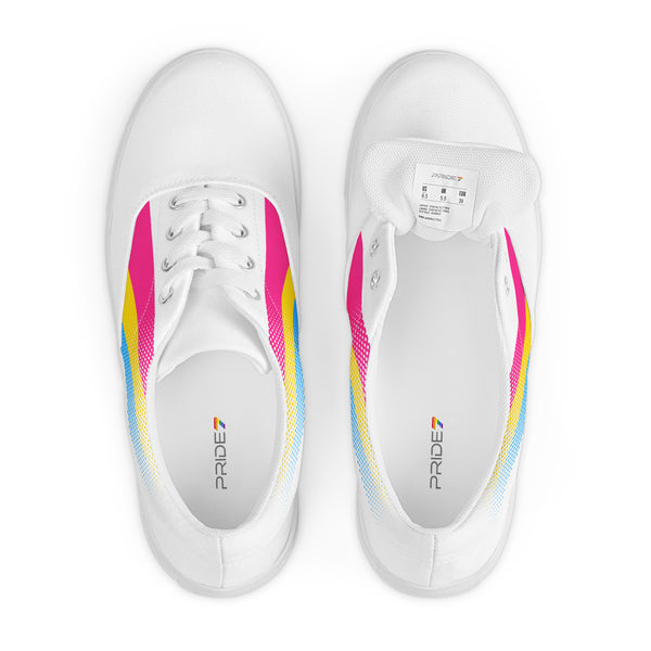 Pansexual Pride Colors Original White Lace-up Shoes - Women Sizes