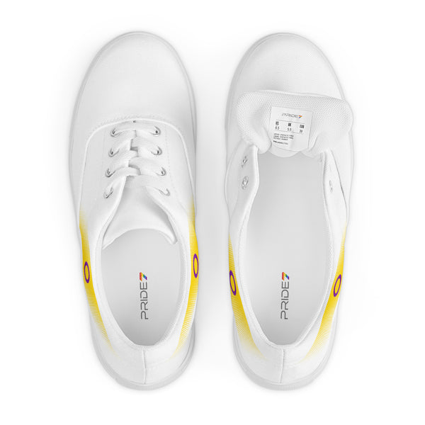 Casual Intersex Pride Colors White Lace-up Shoes - Women Sizes