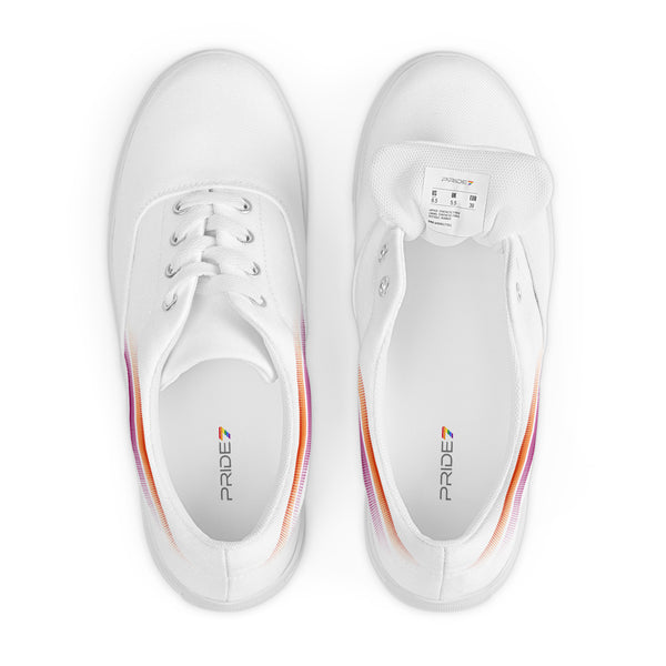 Casual Lesbian Pride Colors White Lace-up Shoes - Women Sizes