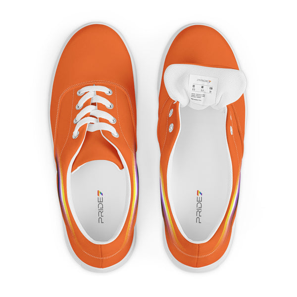 Casual Non-Binary Pride Colors Orange Lace-up Shoes - Women Sizes