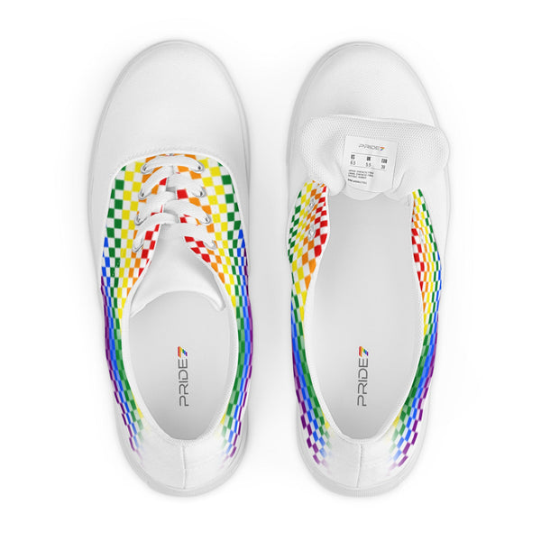 Gay Pride Rainbow Checkers Lace-up Shoes