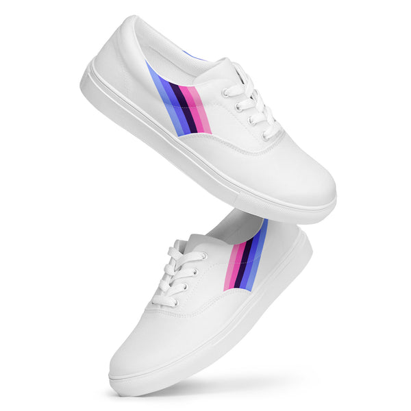 Classic Omnisexual Pride Colors White Lace-up Shoes - Women Sizes