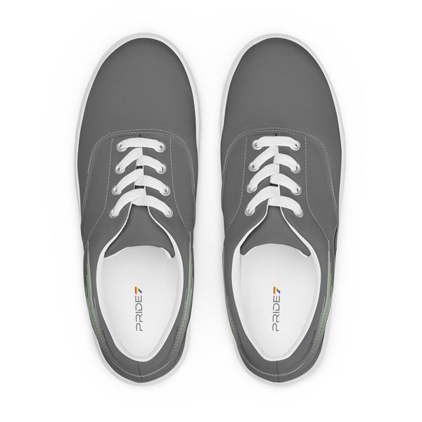 Modern Agender Pride Colors Gray Lace-up Shoes - Women Sizes