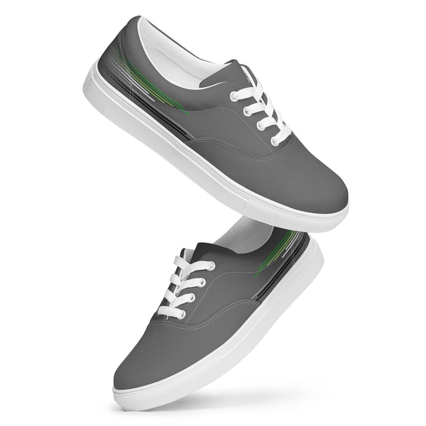Modern Aromantic Pride Colors Gray Lace-up Shoes - Women Sizes