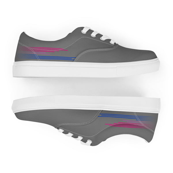 Modern Bisexual Pride Colors Gray Lace-up Shoes - Women Sizes