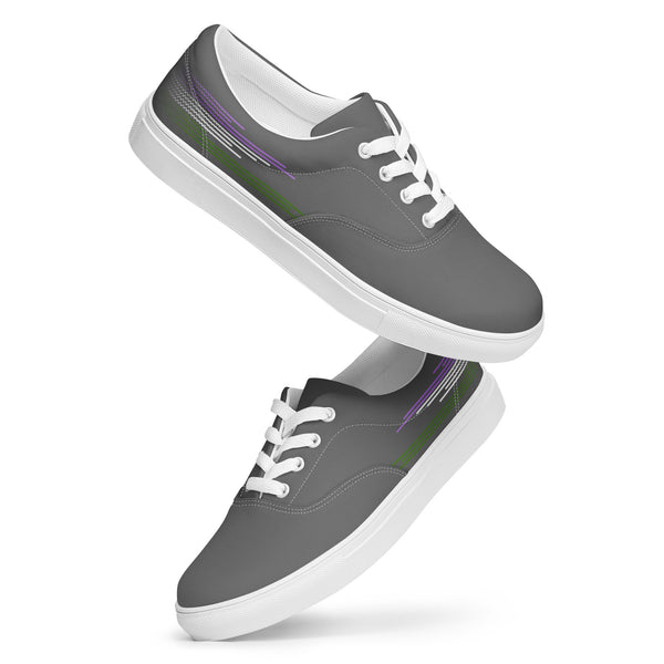 Modern Genderqueer Pride Colors Gray Lace-up Shoes - Women Sizes