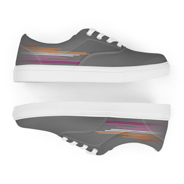 Modern Lesbian Pride Colors Gray Lace-up Shoes - Women Sizes