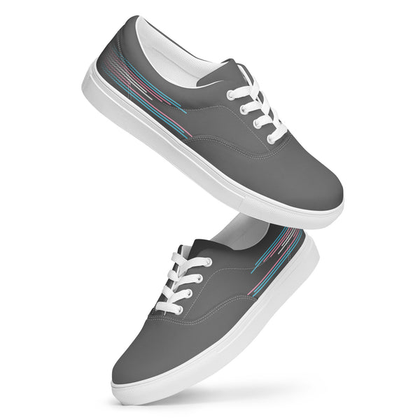 Modern Transgender Pride Colors Gray Lace-up Shoes - Women Sizes