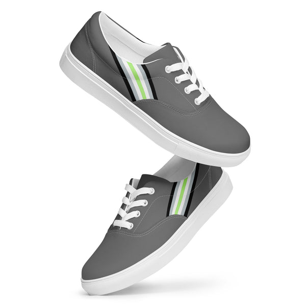 Classic Agender Pride Colors Gray Lace-up Shoes - Women Sizes