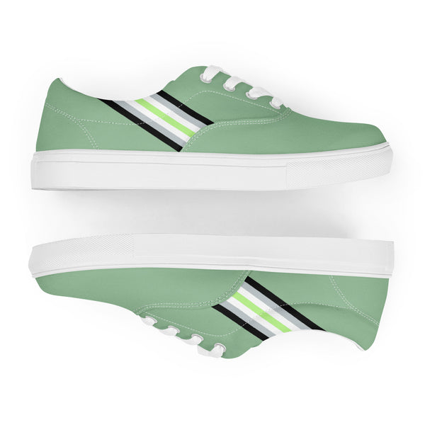 Classic Agender Pride Colors Green Lace-up Shoes - Women Sizes
