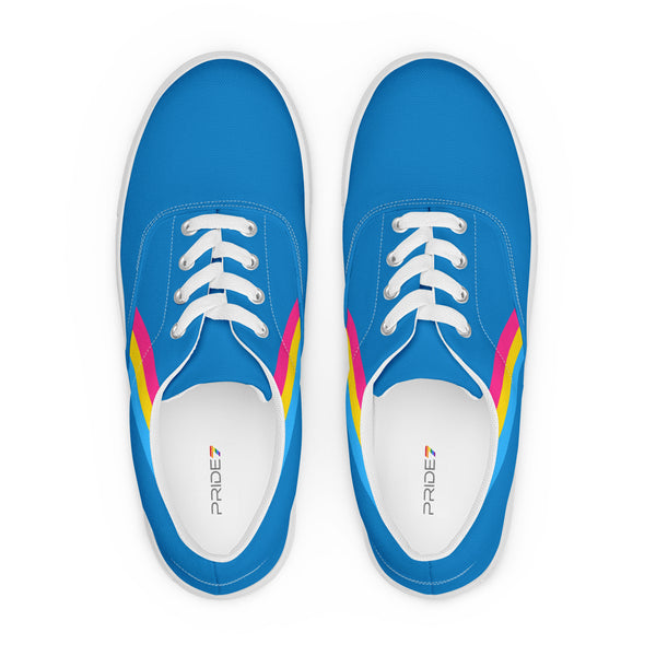 Classic Pansexual Pride Colors Blue Lace-up Shoes - Women Sizes