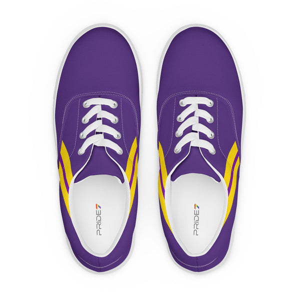 Classic Intersex Pride Colors Purple Lace-up Shoes - Women Sizes