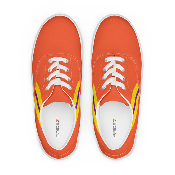 Classic Intersex Pride Colors Orange Lace-up Shoes - Women Sizes