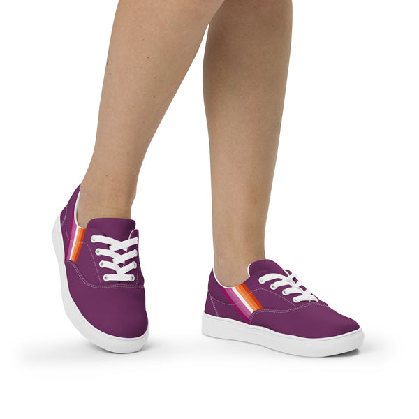 Classic Lesbian Pride Colors Purple Lace-up Shoes - Women Sizes