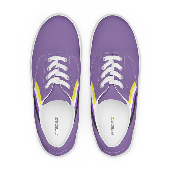 Classic Non-Binary Pride Colors Purple Lace-up Shoes - Women Sizes