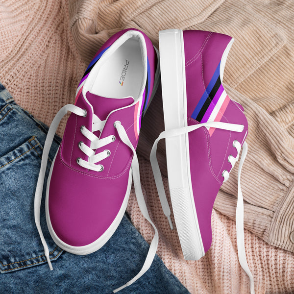 Classic Genderfluid Pride Colors Purple Lace-up Shoes - Women Sizes