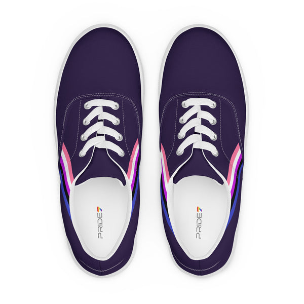 Classic Genderfluid Pride Colors Navy Lace-up Shoes - Women Sizes
