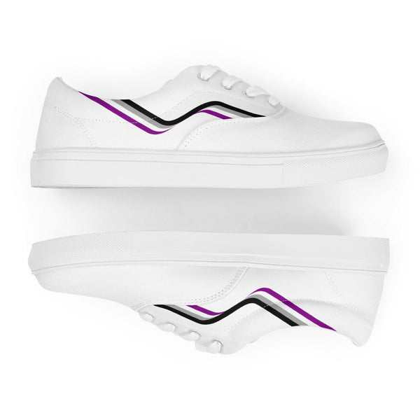 Original Asexual Pride Colors White Lace-up Shoes