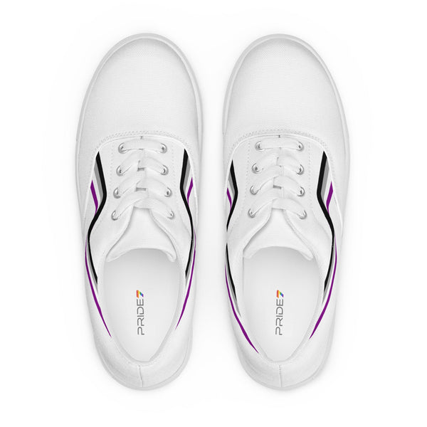 Original Asexual Pride Colors White Lace-up Shoes