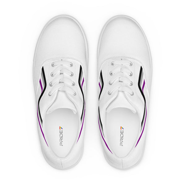 Original Asexual Pride Colors White Lace-up Shoes - Women Sizes