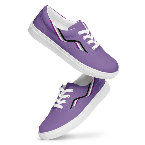 Original Asexual Pride Colors Purple Lace-up Shoes - Women Sizes