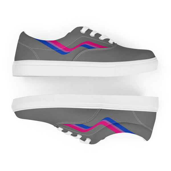 Original Bisexual Pride Colors Gray Lace-up Shoes - Women Sizes