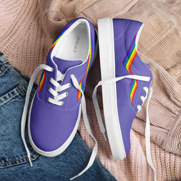 Original Gay Pride Colors Purple Lace-up Shoes - Women Sizes