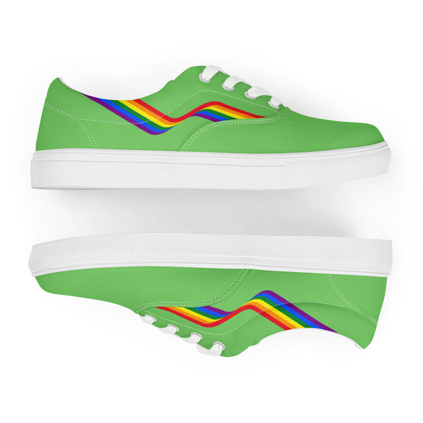 Original Gay Pride Colors Green Lace-up Shoes - Women Sizes