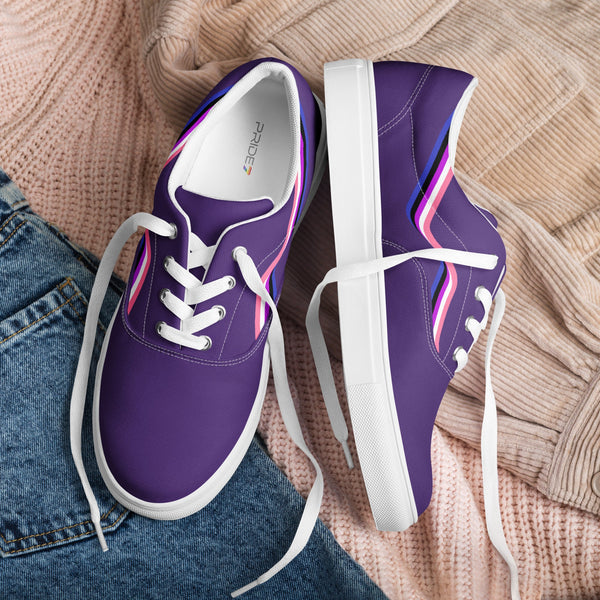 Original Genderfluid Pride Colors Purple Lace-up Shoes